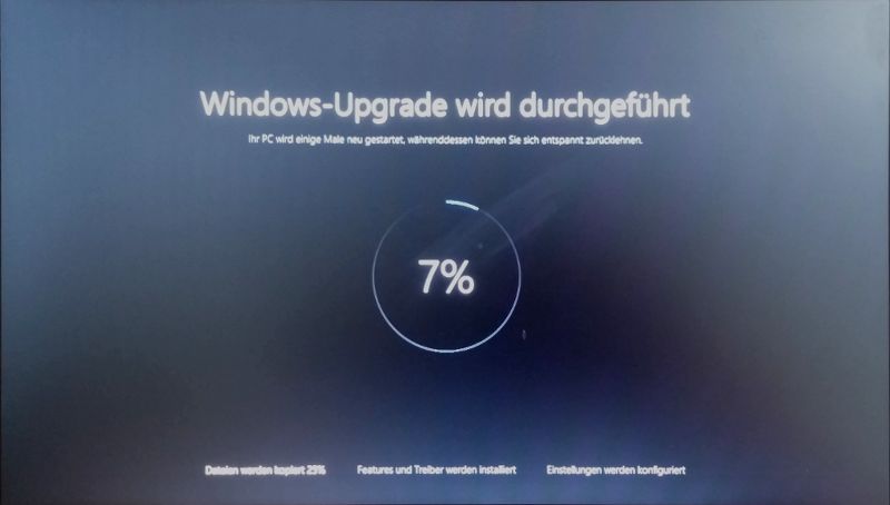 windows upgrade wird durchgefuehrt