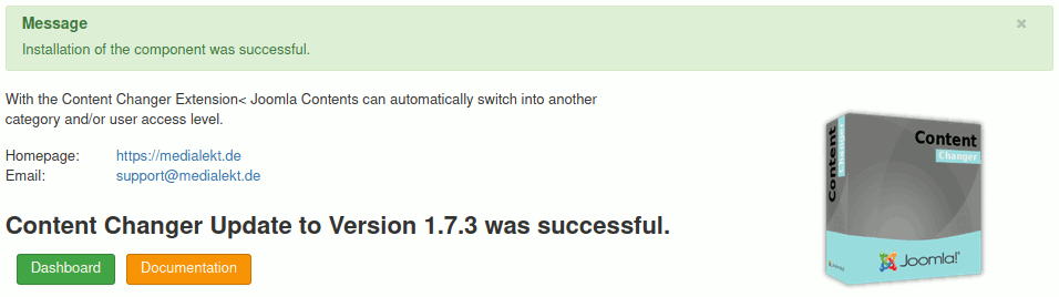 Content Changer Component Installation