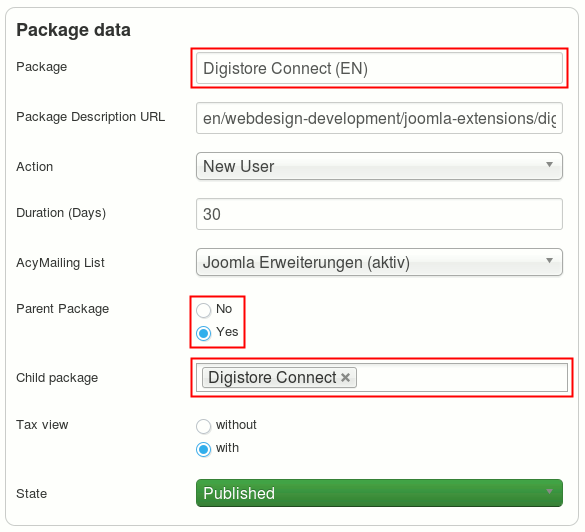 Multilingual Packages with the Parent-Child-Function