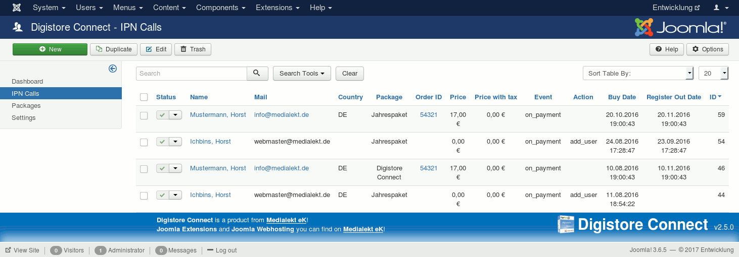 en digistore connect ipn calls