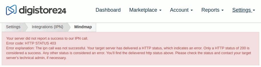 en digistore24 http error 403