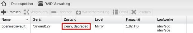 de nas openmediavault raid verwaltung degraded